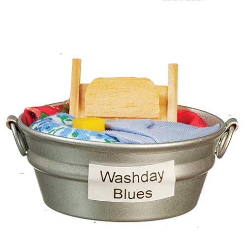 Washtub with Laundry